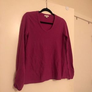 100% cashmere fuschia Garnet Hill sweater
